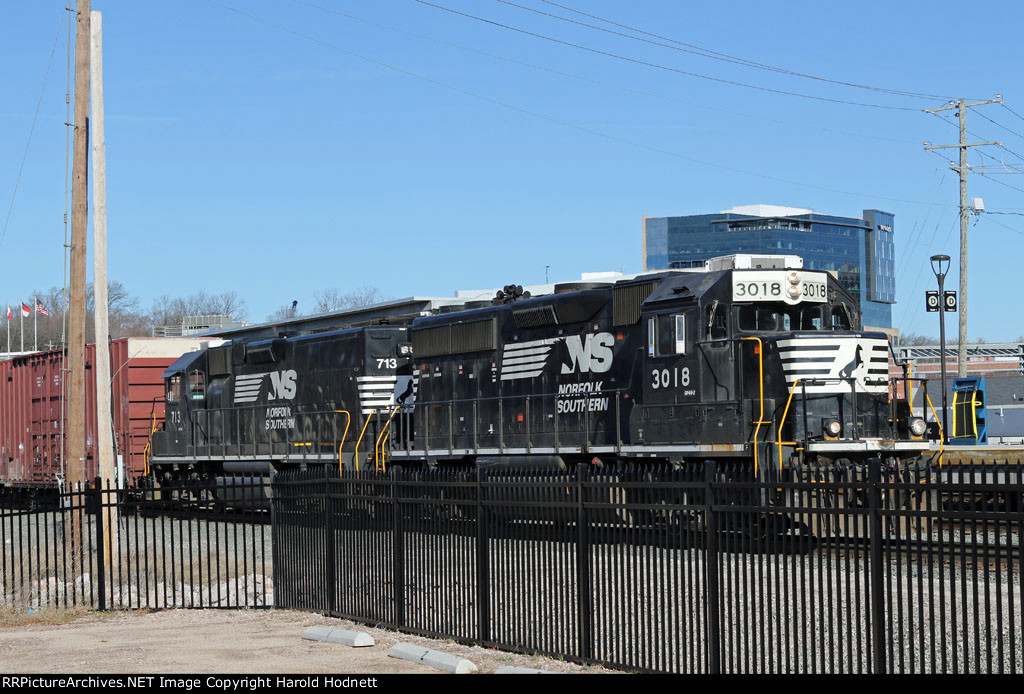 NS 3018 & 713 will lead train P54 eastbound behind Amtrak train 80